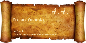 Anton Amanda névjegykártya